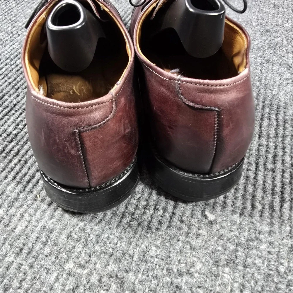 Allen Edmonds Byron Shoes Mens Size 11 D Burgundy‎ Cap Toe Dress Oxford Made USA